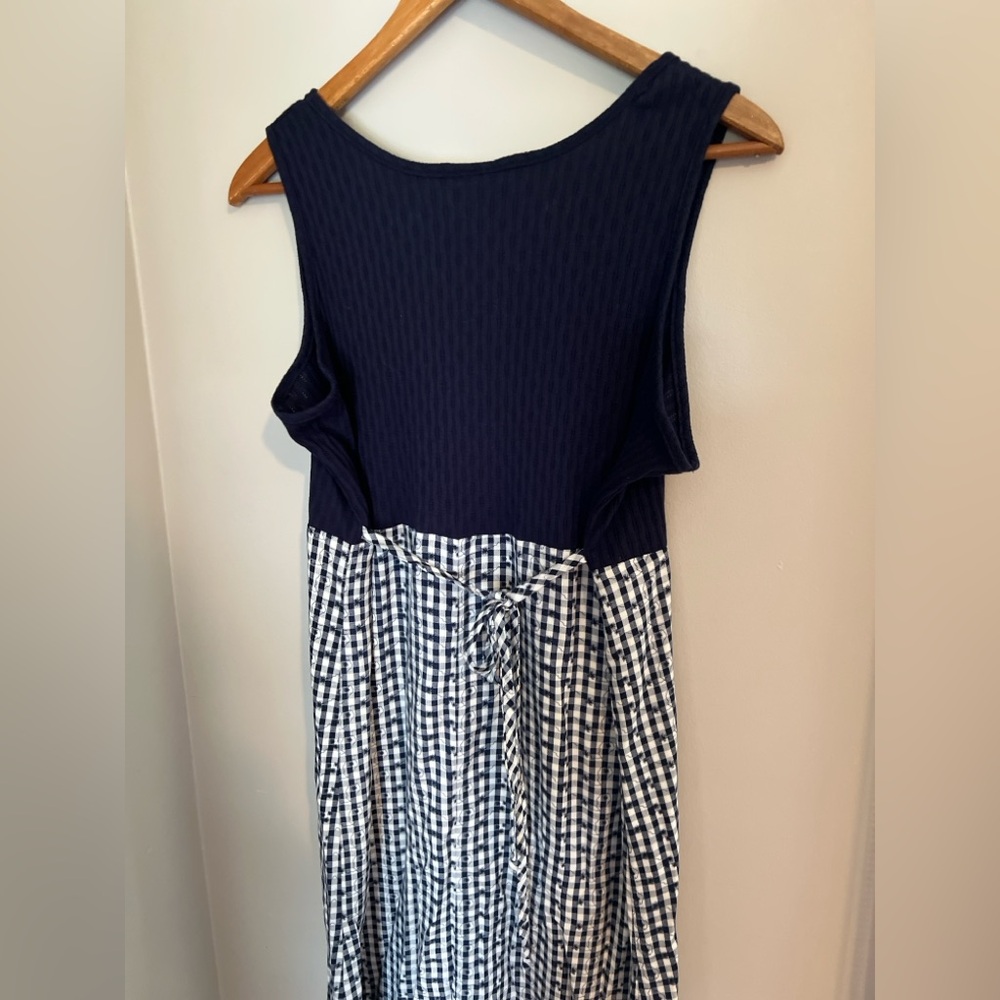 Penman’s Vintage Navy & White Gingham Maxi Dress - Picture 6 of 9